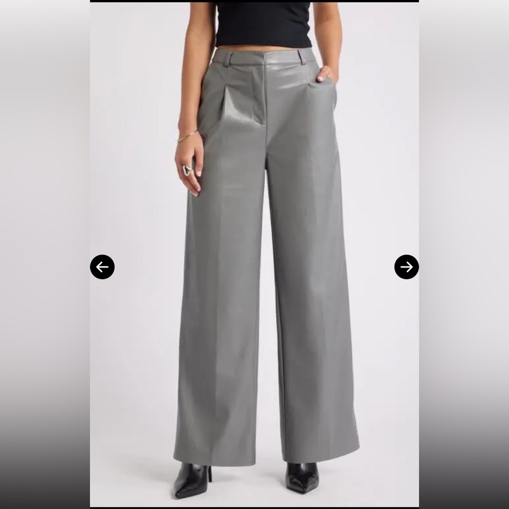 OPEN EDIT Faux Leather Wide Leg Trousers XS Grey
Mockingbird